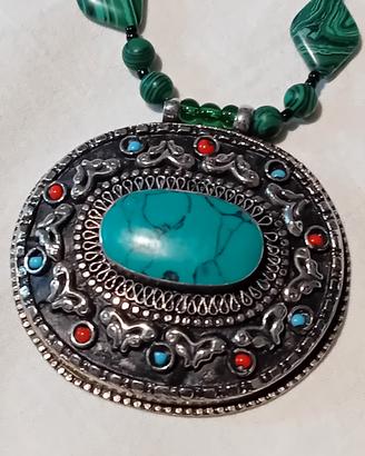 Collana Pendente Pietra Turchese Afgana 