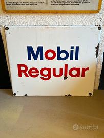 Insegna latta smaltata Vintage Mobil Regular 1960