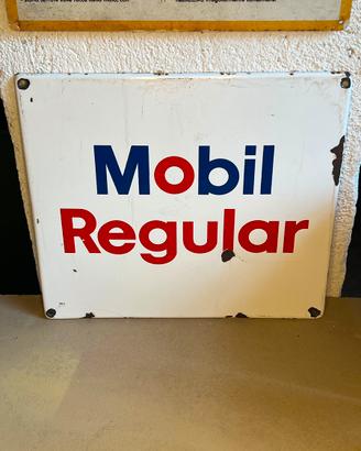 Insegna latta smaltata Vintage Mobil Regular 1960