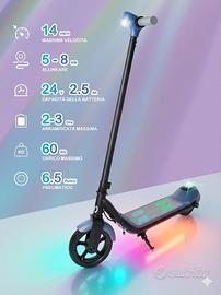 Monopattino Elettrico per Bambini – Luci LED,l
