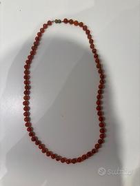Collana vera, corniola naturale
