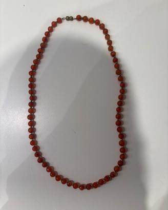 Collana vera, corniola naturale