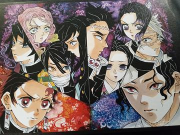 1 Cartolina litografia da collezione Demon Slayer