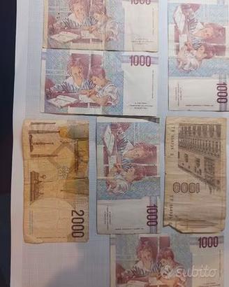 Lotto 7 banconote Italia