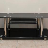 Mobile porta TV in vetro temperato nero