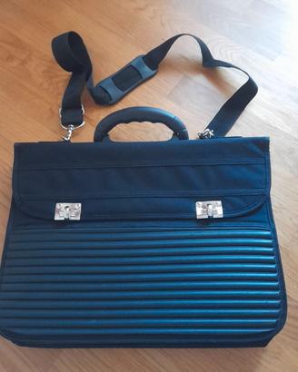 Borsa Porta PC uomo in nylon nero con tracolla