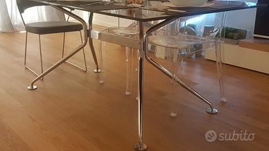 tavolo calligaris cristallo fume' 
