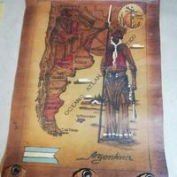 ARGENTINA, MAPPA IN CUOIO