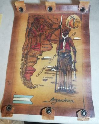 ARGENTINA, MAPPA IN CUOIO