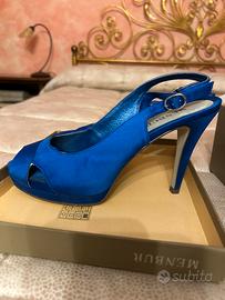 Scarpe eleganti Menbur raso blu royal