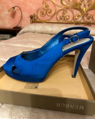 Scarpe eleganti Menbur raso blu royal