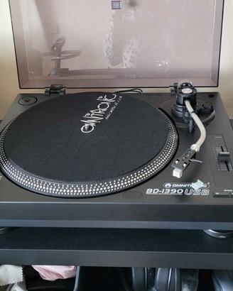 Giradischi Omnitronic BD-1390 USB con coperchio
