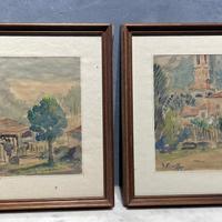 Giacomo Picollo, Coppia di paesaggi ad acquerello