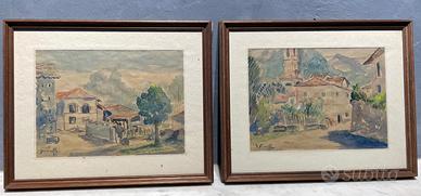 Giacomo Picollo, Coppia di paesaggi ad acquerello