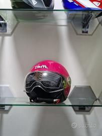 CASCO DIEFFE DEMIJET FUCSIA CON SCRITTA BIANCA