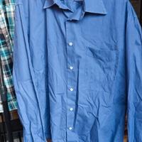 Camicia uomo maniche lunghe Benetton blu