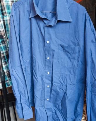Camicia uomo maniche lunghe Benetton blu