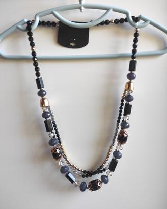 Collana multifilo con mix di perline