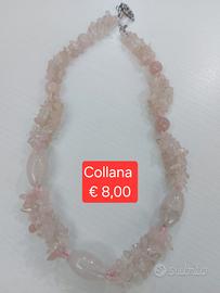 collana quarzo rosa e parure swaroski
