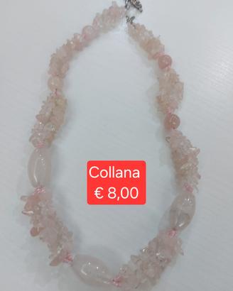collana quarzo rosa e parure swaroski