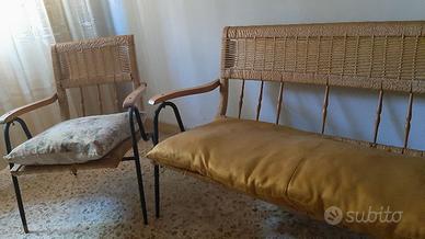 Salotto Vintage in vimini