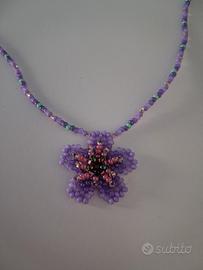 Collanina girocollo choker con perline in vetro 