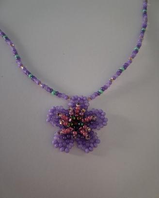 Collanina girocollo choker con perline in vetro 