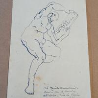 Disegno o schizzo a penna con dedica.