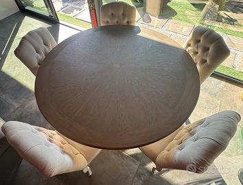 Tavolo rotondo Dialma Brown + 6 sedie