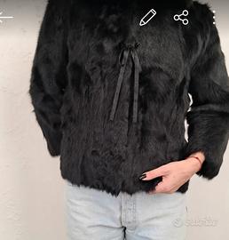 giacca pelliccia nera 