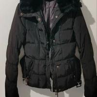 Black puffer jacket real feather small size piumin