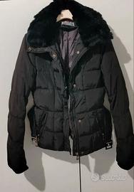Black puffer jacket real feather small size piumin
