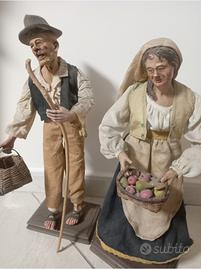 coppia di pastori in terracotta