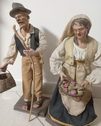 coppia di pastori in terracotta