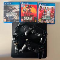 PS4 Slim 500GB + 2 controller + 3 giochi