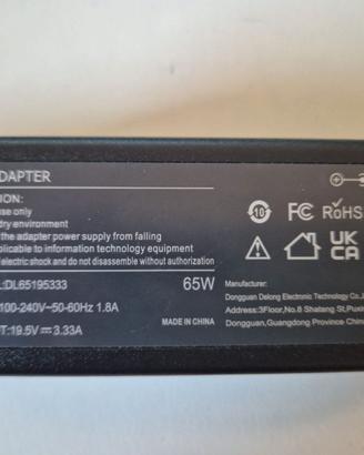 Alimentatore per notebook – 65W – 19,5V 3,33A