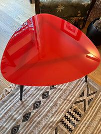 Tavolino in vetro verniciato rosso - Cassina