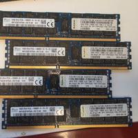 Lotto 4 Moduli RAM 16GB DDR3 PC3-12800 ECC