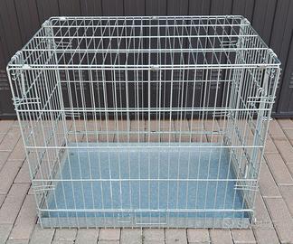 Kennel gabbia cane pieghevole acciaio 75x52x63