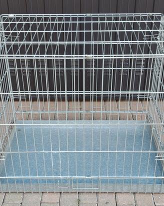 Kennel gabbia cane pieghevole acciaio 75x52x63