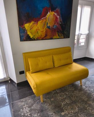 Divano letto giallo zafferano 