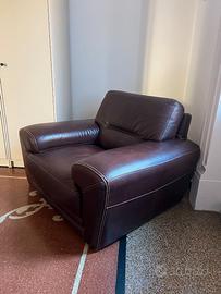 Poltrona in vera pelle vintage made in italy