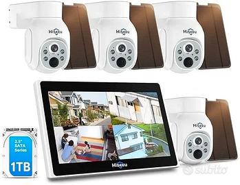 Kit Videosorveglianza Solare WiFi 4MP + Monitor