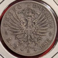 2 Lire 1905 Aquila Sabauda Regno d'Italia 