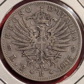 2 Lire 1905 Aquila Sabauda Regno d'Italia 