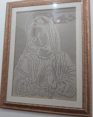 quadro con tela all' uncinetto, fatto  a mano!