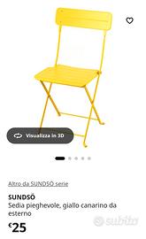 2 Sedia pieghevole da esterno IKEA SUNDSO