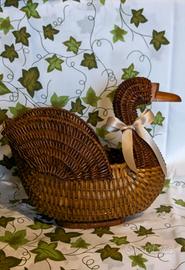 Cestino vimini cucina papera vintage