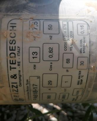 Pompa sommersa "Bizzi & Tedeschi", 380v.