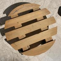 Portavaso/carrellino di legno con 4 ruote 30cm